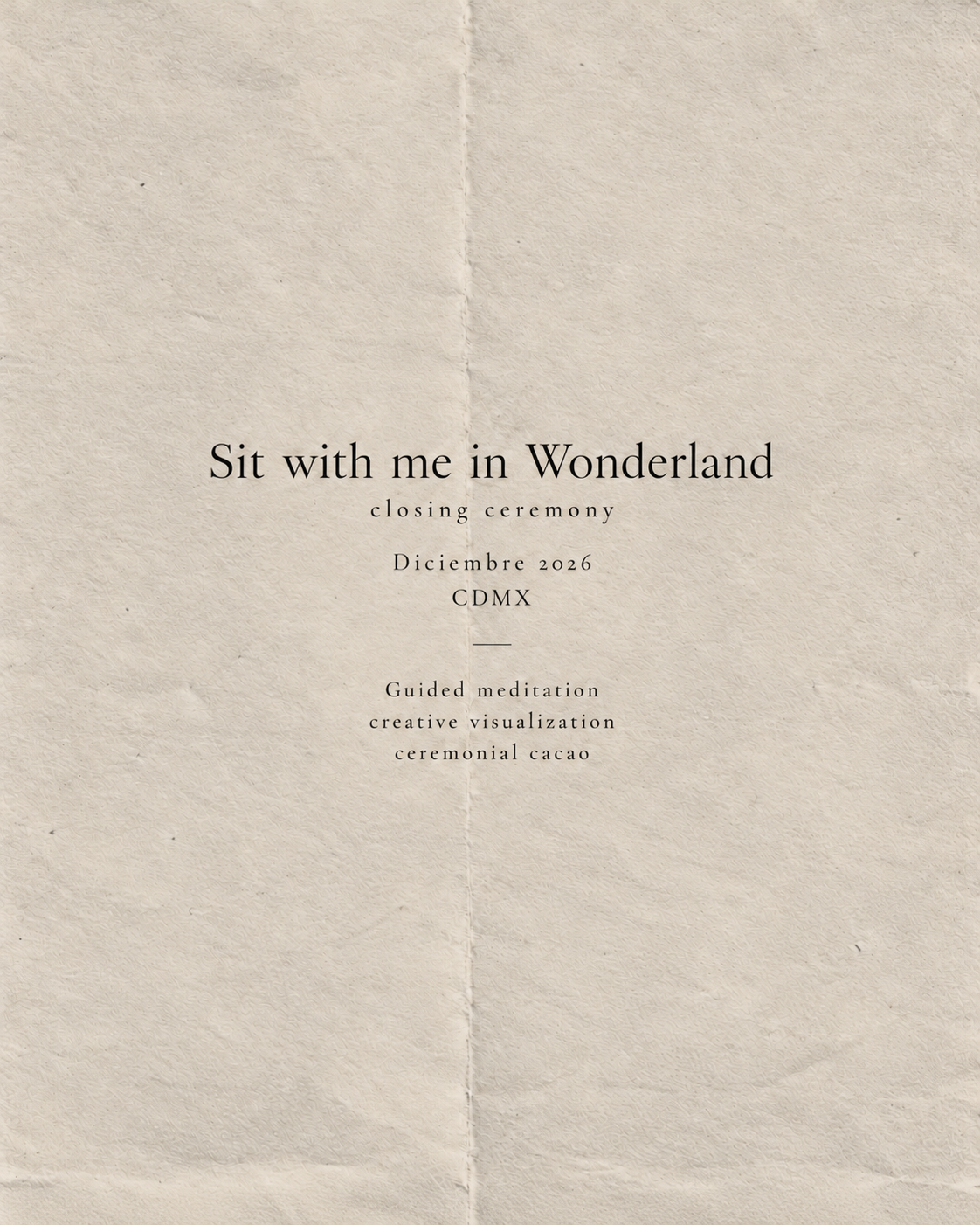 SIT WITH ME IN WONDERLAND I Cierre de año 2026
